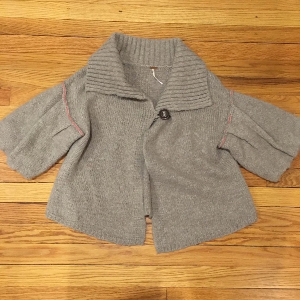 Free People Bubble Sleeve Cardigan Sweater